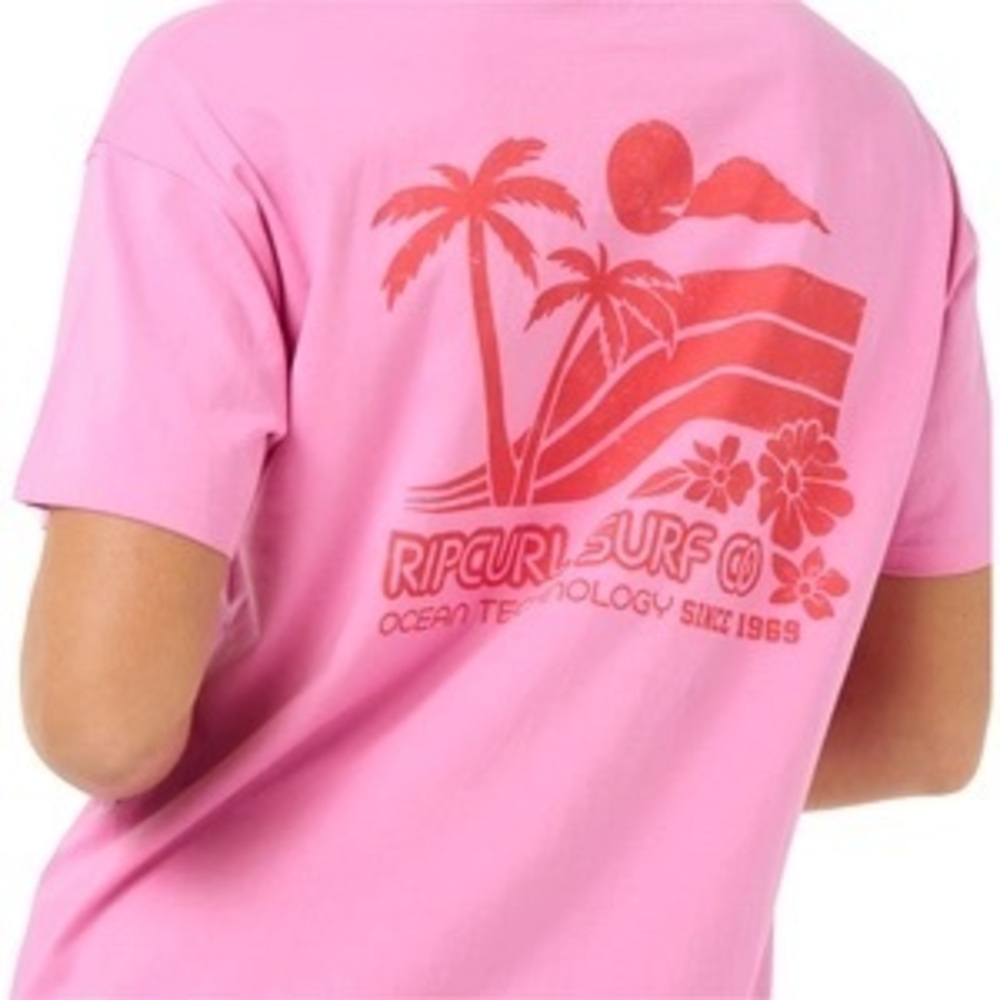 🌺 Rip Curl Surf Co Pink Graphic Surf Tee